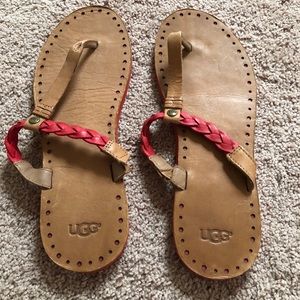 UGG sandals. Worn once. Size 10.
